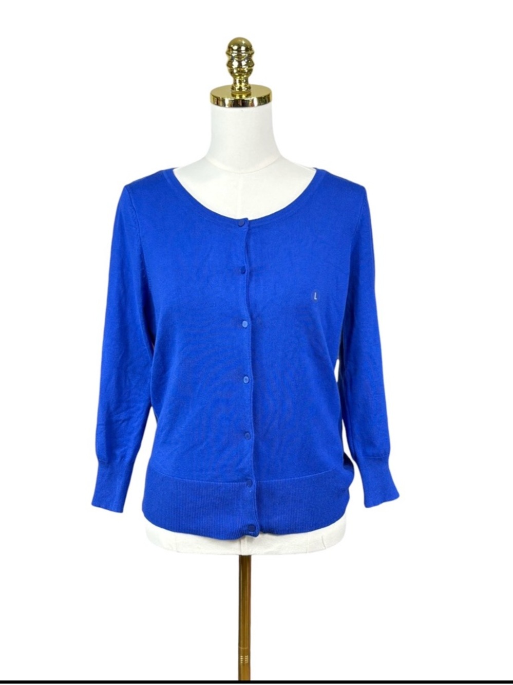 Simply Styled Royal Blue Button-Front Cardigan